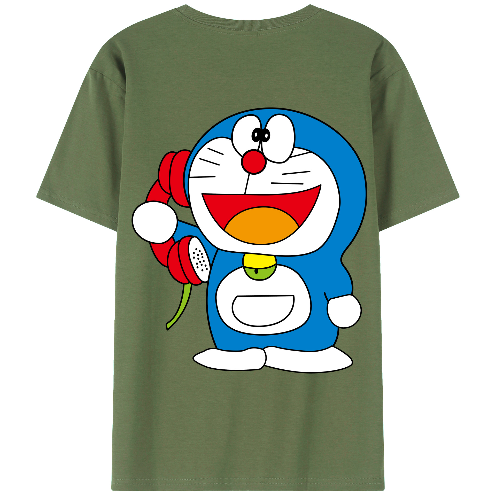 （画像用） ドラえもん Doraemon 綿100％ メンズ半袖Tシャツ（バックプリント） 通気性